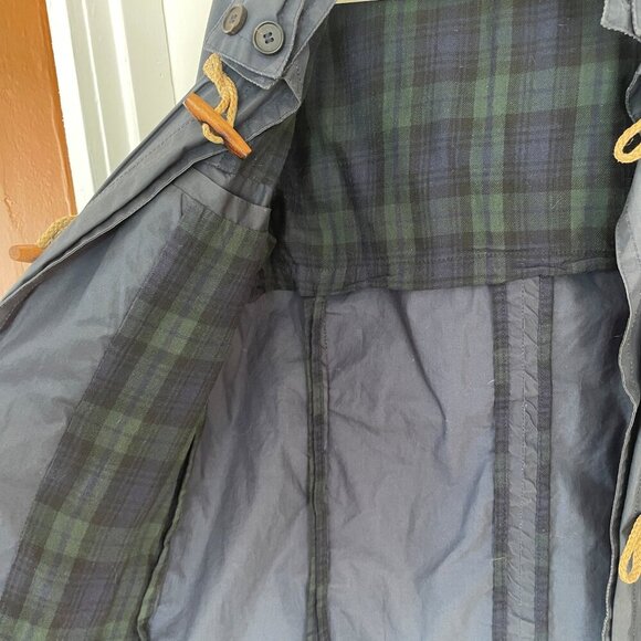 AllSaints Spitalfields Hooded Jacket Small Navy Green Plaid Lining - Small - Picture 5 of 7
